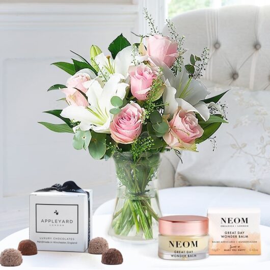 Simply Pink Rose & Lily, NEOM Great Day Wonder Balm (12g) & 6 Mixed Truffles