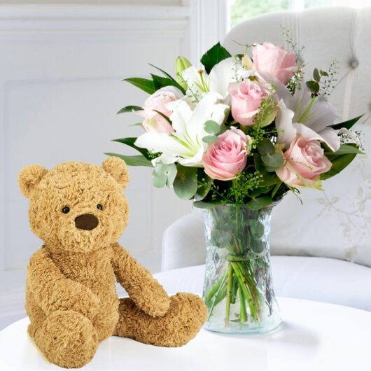 Simpy Pink Rose & Lily & Jellycat® Bumbly Bear (38cm)